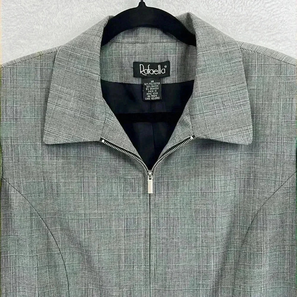 Rafaella Women’s Suit Jacket Size 14 Subtle Black/White Plaid Poly/Rayon/Spandex - Picture 3 of 10